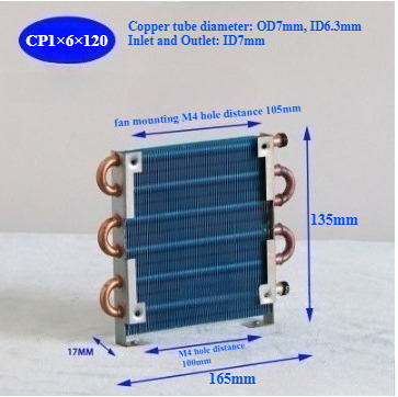 Miniatuur condenserende radiator koperen buis aluminium vin warmtewisselaar vinnen luchtgekoelde verdamper mini condensor accessoires