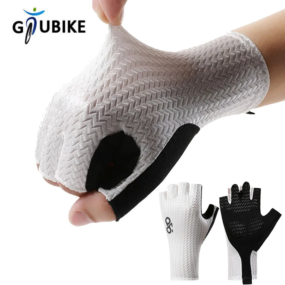 GTUBIKE-guantes de ciclismo de medio dedo, transpirables, ultraligeros, para bicicleta de carretera, almohadilla de silicona antideslizante, equipo deportivo refrescante, verano