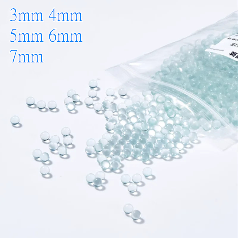 1000 unids/lote 3mm/4mm/5mm/6mm/7mm bola de vidrio de diferentes tamaños, cuentas de molienda de arena para experimentos de laboratorio