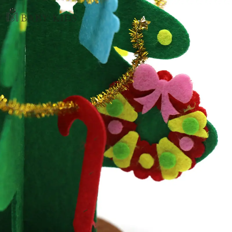 3D DIY Felt ต้นคริสต์มาสของเล่นเด็กเด็กอนุบาลหัตถกรรม Snowman ของเล่นเพื่อการศึกษาของขวัญตกแต่งสําหรับเด็ก