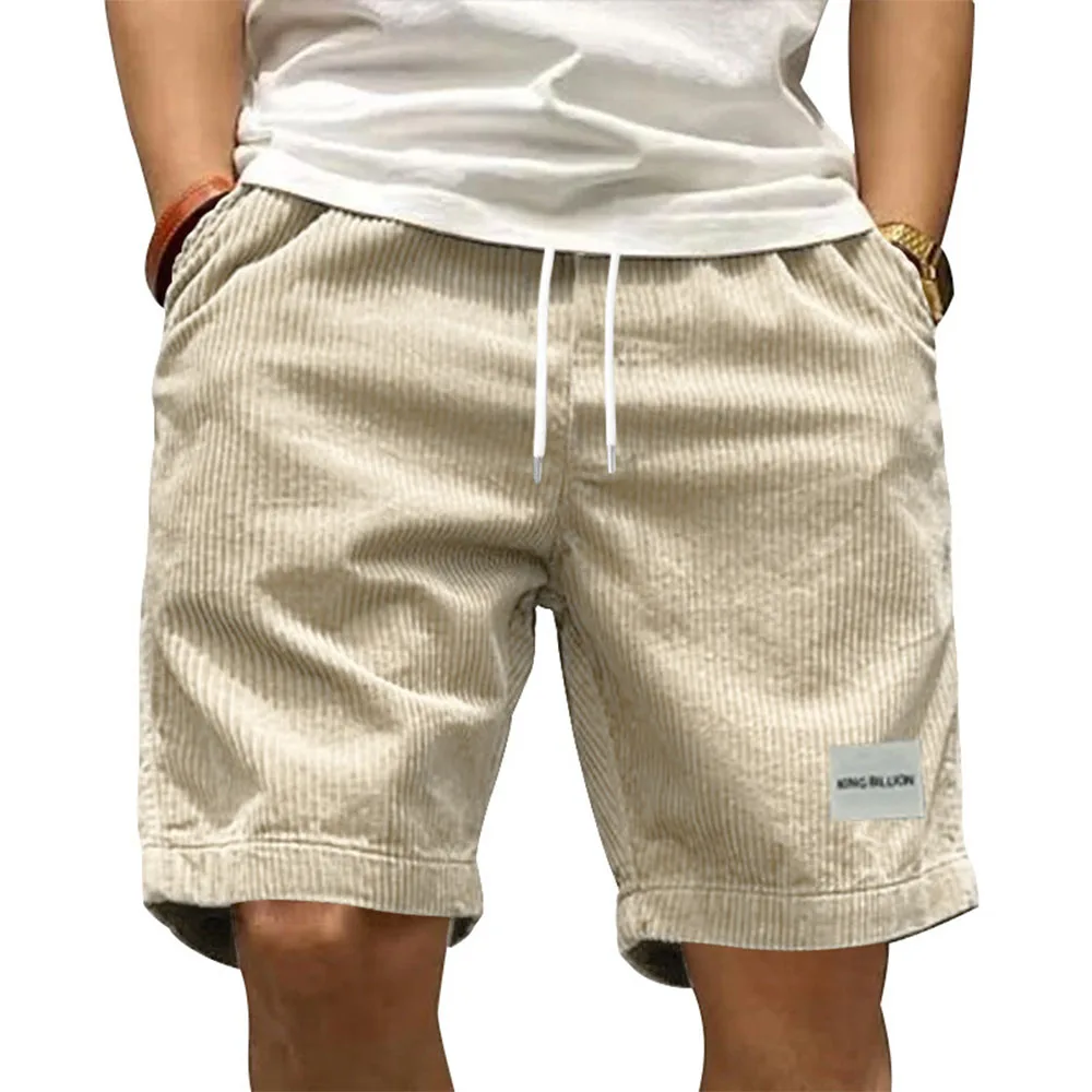 Vintage Cargo Shorts Herren Sommer Trendy Retro Cord Kurze Hosen Herren Casual Einfarbig Shorts Sport Atmungsaktive Jogginghose