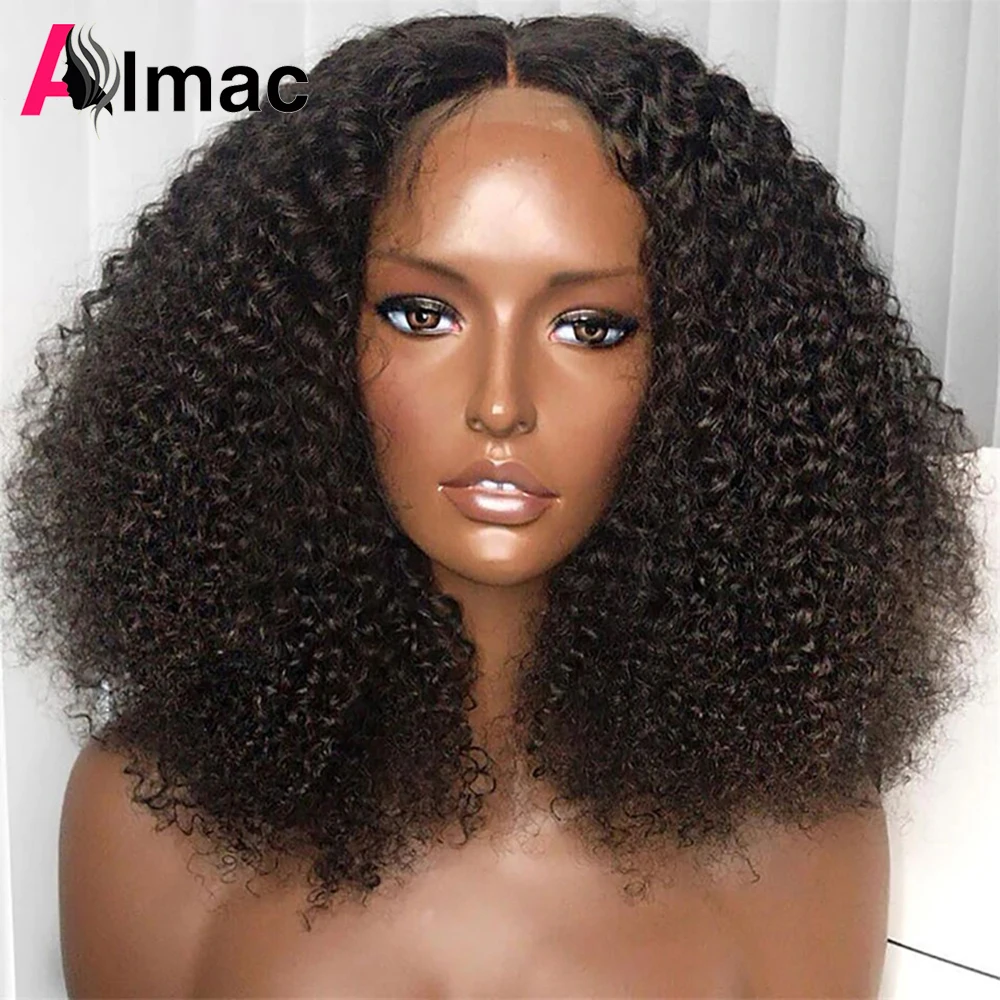 250% densidade afro kinky encaracolado perucas de cabelo humano para as mulheres indiano 13x4 peruca frontal do laço 4x1 t parte peruca com renda transparente remy