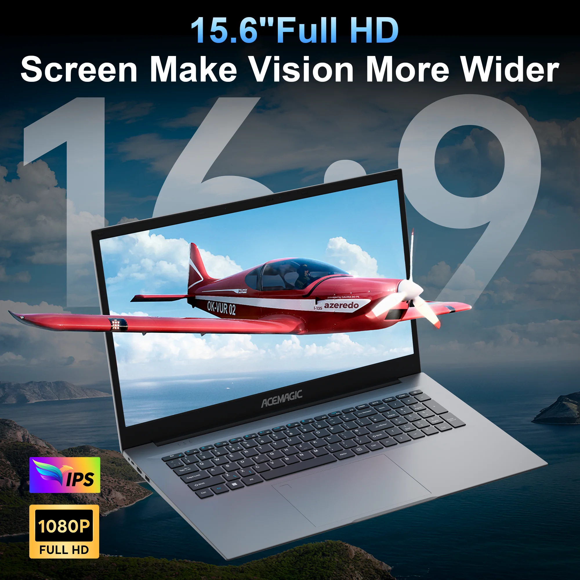 ACEMAGIC AX15 Intel Twin Lake-N150 15.6" Ultra Slim 5000 mAh Laptop 16GB LPDDR4 Ram 512GB Rom Windows 11 BT5.0 Wifi 6 Notebook