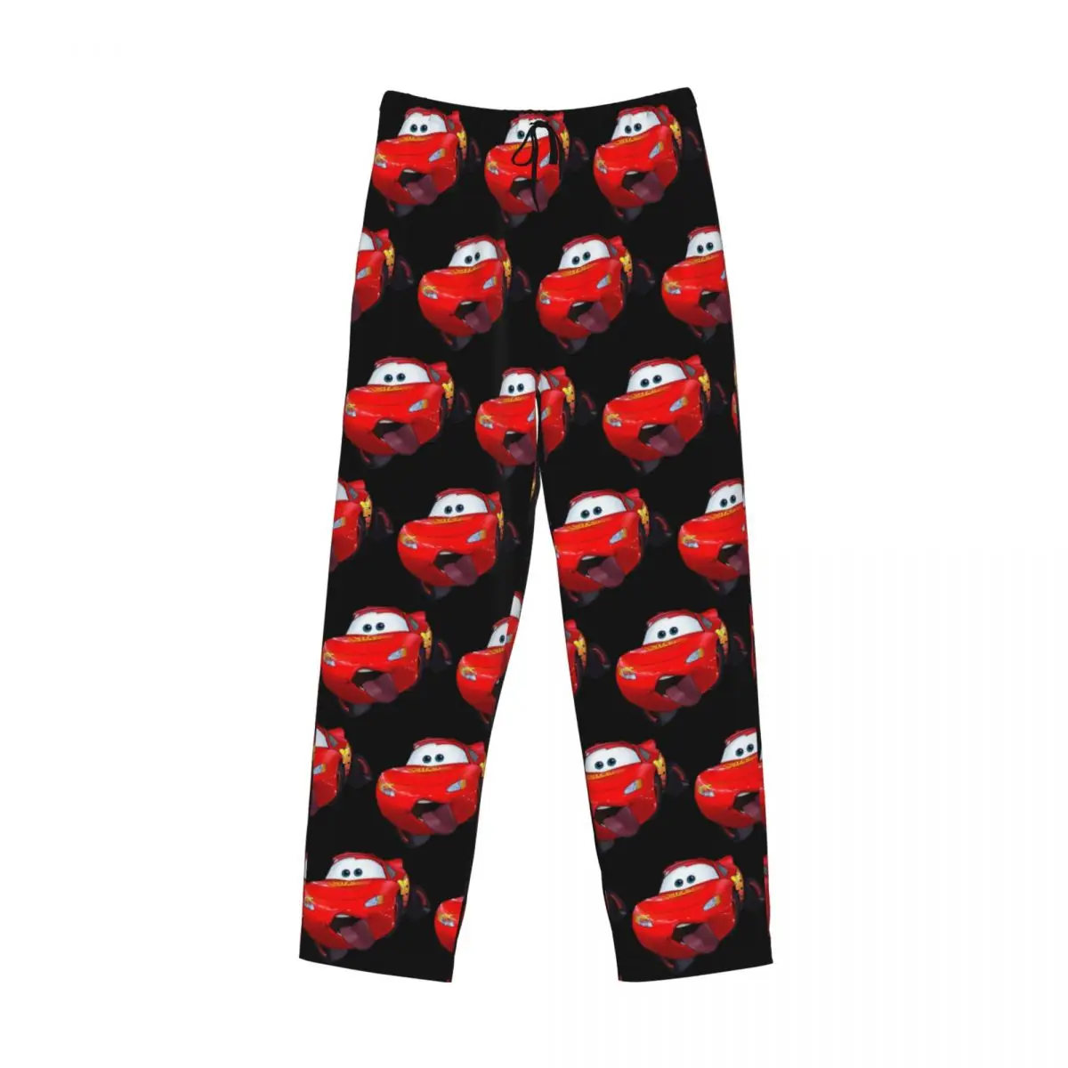 Calças de pijama com estampa personalizada relâmpago McQueen Ahh para homens Calças de dormir quentes em quadrinhos com bolsos