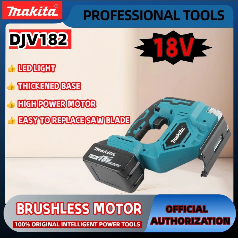 wholesale Makita DJV182 Cordless Jigsaw:18V,300W,0-2700rpm,80mm Stroke,±45° Cutting Angle,For Wood/Plastic/Metal Cutting Jobs