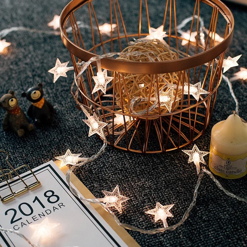 1,5 M/3 M/6 M/10 M Stern Lichterketten Lichterkette für Schlafzimmer String Batterie Powered Adapter Weihnachten Lichter Hochzeit Party