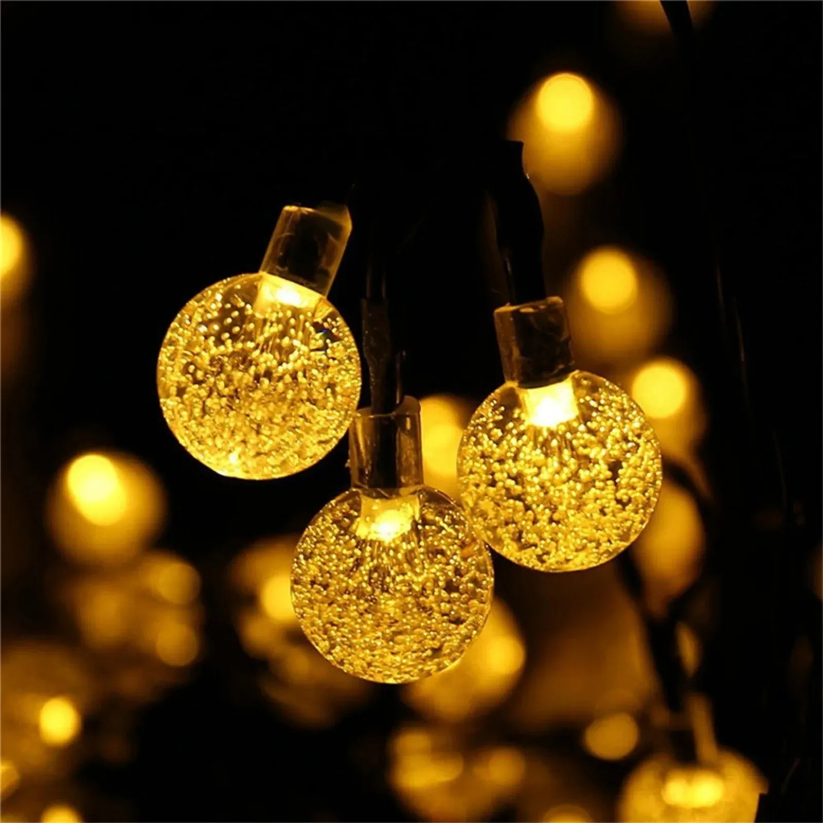 20/50/100LED พลังงานแสงอาทิตย์ Bubble Ball LED String Light กันน้ํากลางแจ้ง Courtyard Garden Fairy ไฟตกแต่งงานแต่งงาน