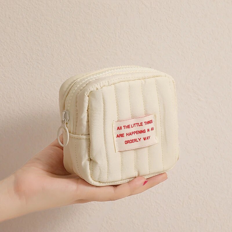 Borsa per trucco piccola quadrata coreana Borsa per piccoli auricolari per studenti Portafoglio Zero Borse portaoggetti portatili per rossetto per ragazza
