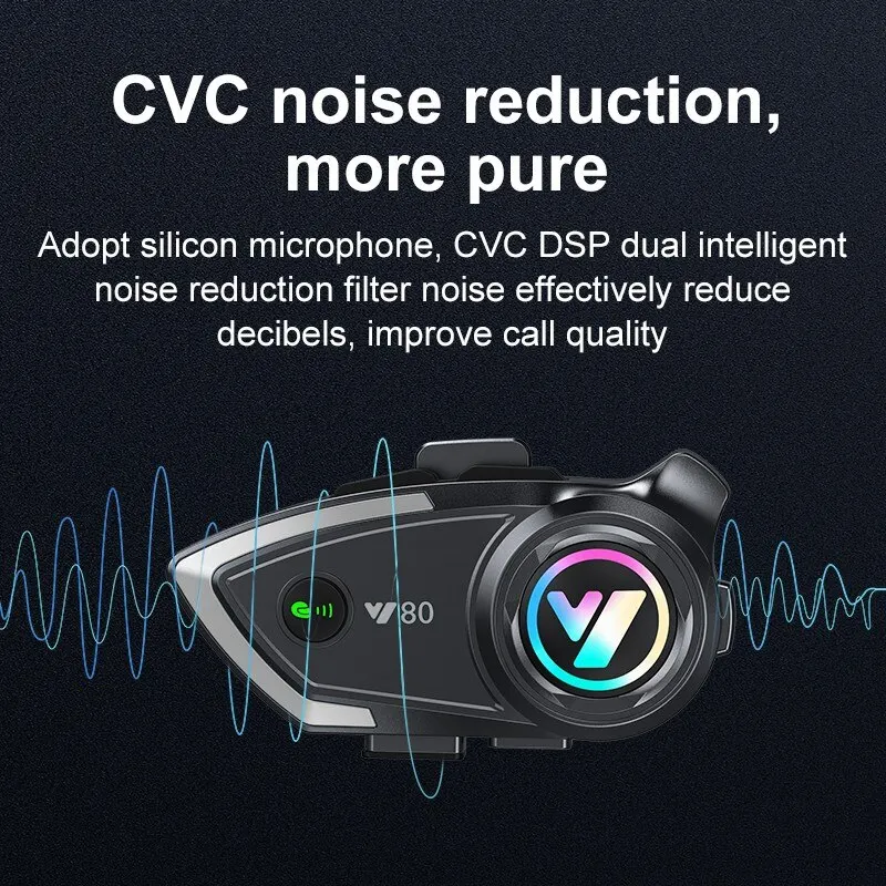 Y80オートバイヘルメットBluetoothヘッドセットワイヤレスv5.3ハンズフリー通話音楽イヤホンライダー用モトGPS防水ヘッドフォン