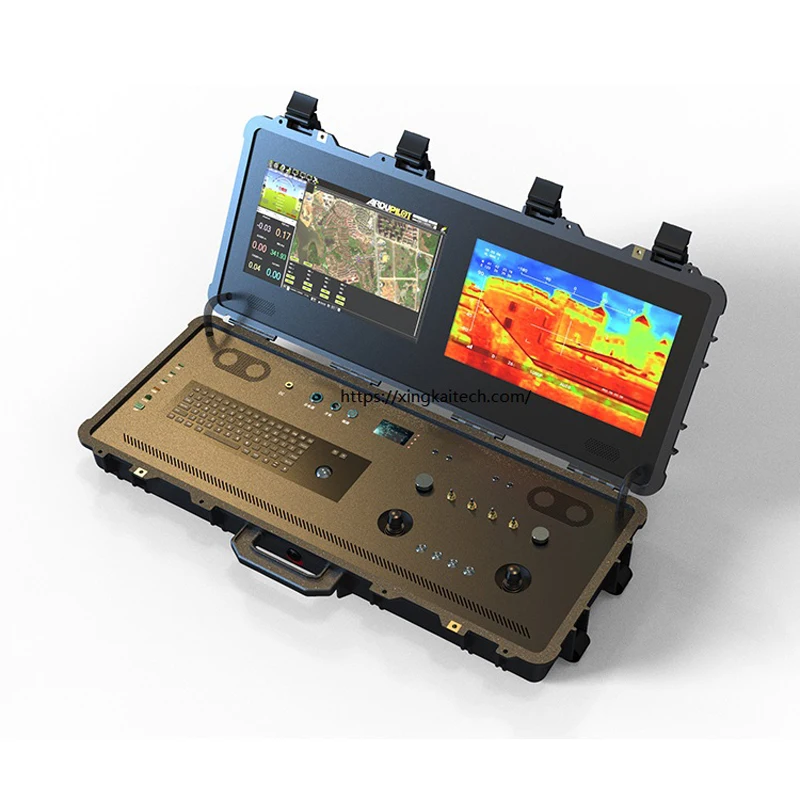 VTOL Long Distance Radio Remote Control System Manufacturer Dual Screen RC Video Ground Control Station Video Link for FPV Drone
