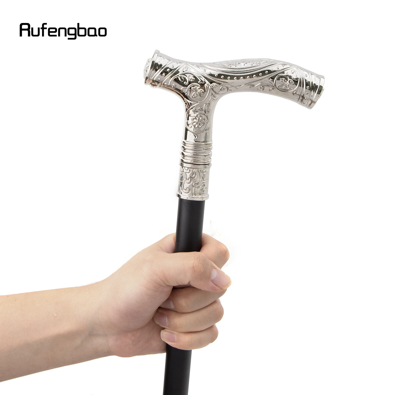 สีขาวหัวหมาป่าดอกไม้ Totem บรรเทาเดิน Cane แฟชั่นเดิน Stick สุภาพบุรุษ Crosier KNOB Walking Stick 93 ซม