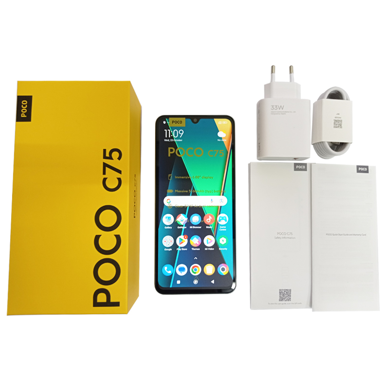 Global Version POCO C75 Smartphone NFC 120Hz 6.88" Dot Drop Display Helio G81 Ultra 50MP AI dual camera Massive 5160mAh Battery