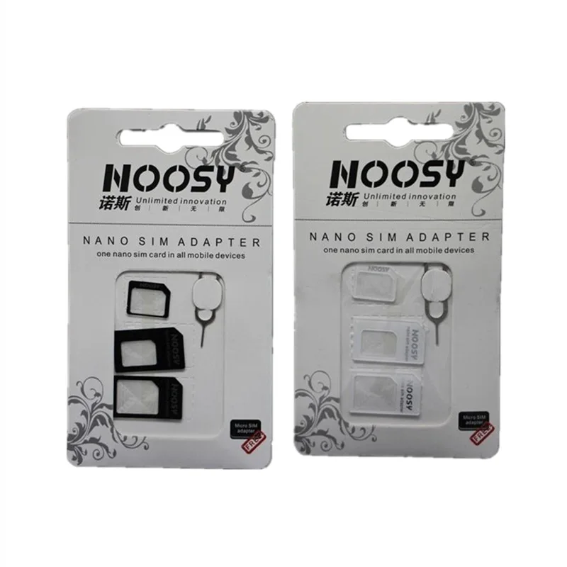 5 комплектов 4 в 1 адаптер Noosy Nano Sim-карты + адаптер Micro Sim-карты + стандартный адаптер SIM-карты для IPhone