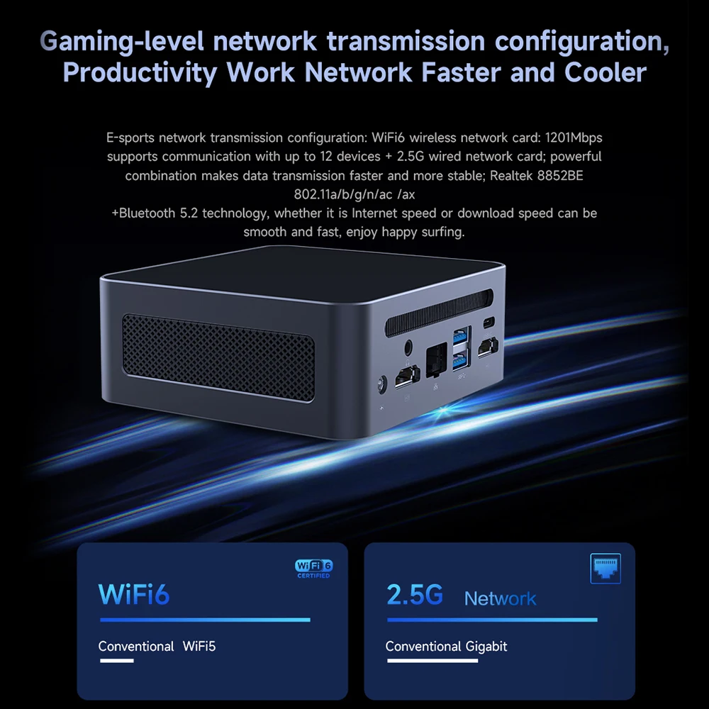 MLLSE G5 Mini PC Intel i5-1340P Windows 11 Pro Intel 12th DDR4 16GB RAM 512GB SSD WiFi 6 BT5.2 Computer da gioco desktop Mini Pc