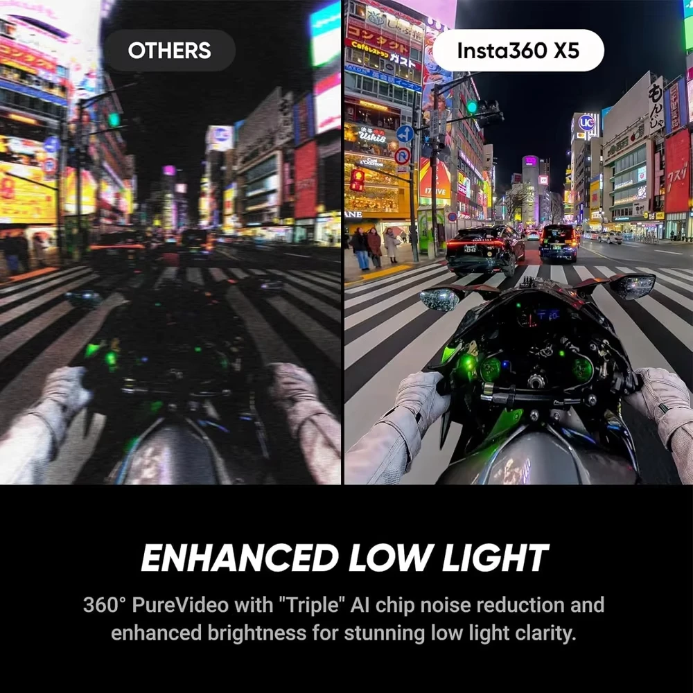 Insta360 X5 Waterproof 8K 360° Action Cam Lenses8K 30fps 360° Video X5 Action Camera Wind Guard 185mins New original