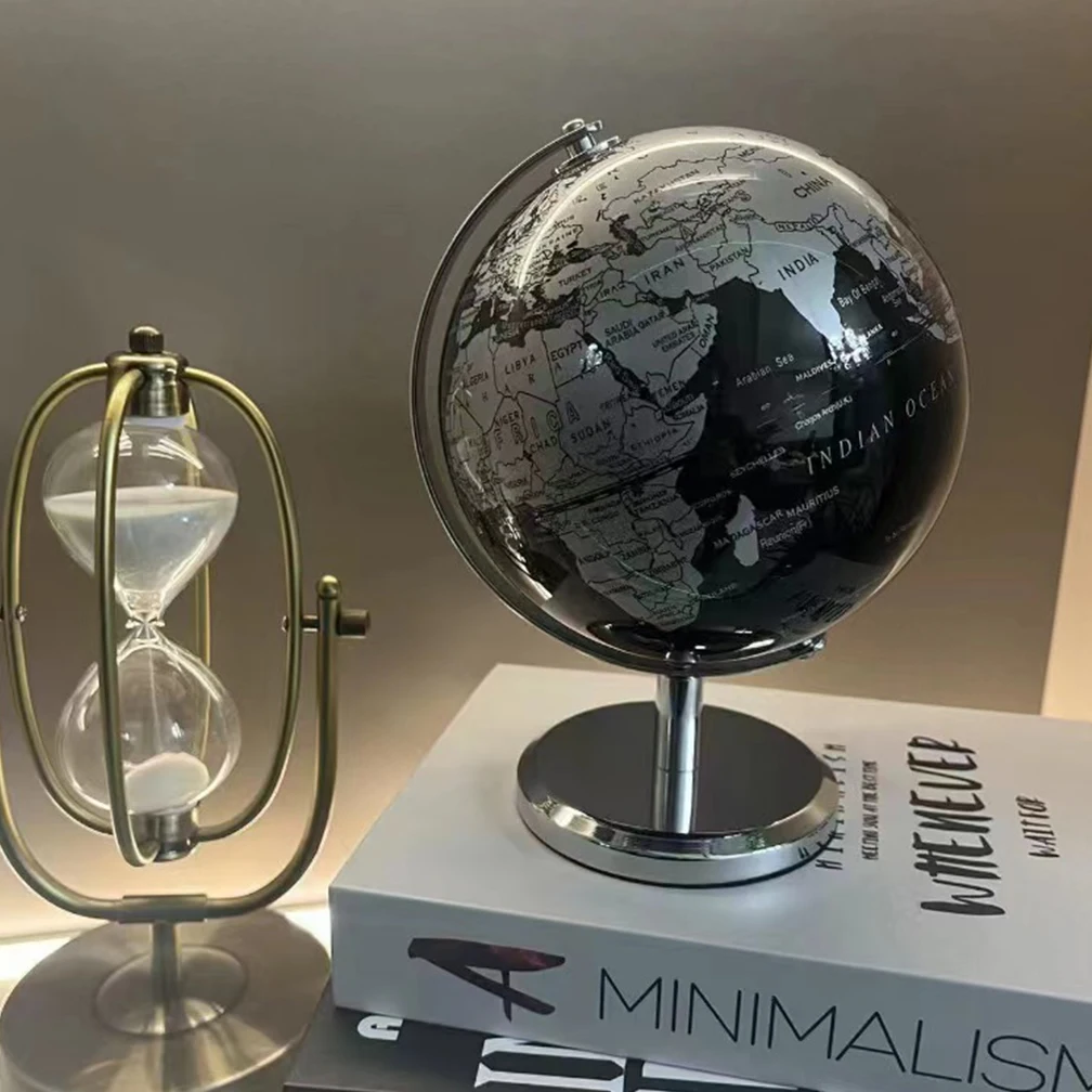 English Retro Globe 19X15CM Ornaments Creative Luxury Globe Modeling Vintage Home Office Wine Cabinet Decoration Bookcase Light