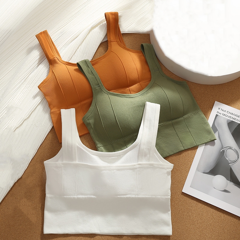 Damen-Sport-BH, um die Brust gewickelt, atmungsaktiver und sexy Yoga-BH ohne Stahlringe, Fitnessweste
