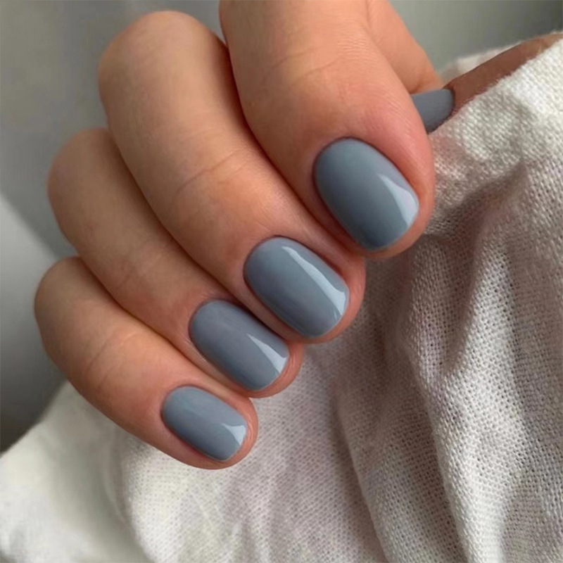 24 unids/set de uñas postizas brillantes de un solo Color, cubierta completa, uñas postizas extraíbles, arte, herramientas de uñas postizas acrílicas, puntas de uñas cortas