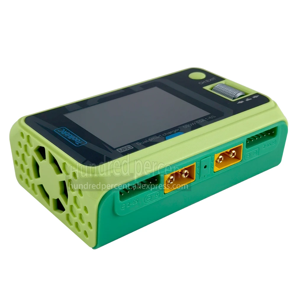 ToolkitRC M6D สีเขียวสีม่วง 500W 15A DC Dual Channel Smart Charger Discharger สําหรับ 1-6S LiPo แบตเตอรี่ FPV รุ่นอะไหล่เปลี่ยน