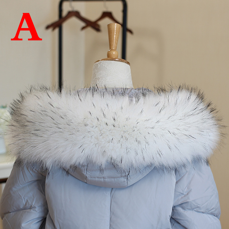 Multicolore hiver capuche fourrure décor chaud fausse fourrure écharpe femmes manteau col de fourrure châle détachable doux en peluche colliers accessoires