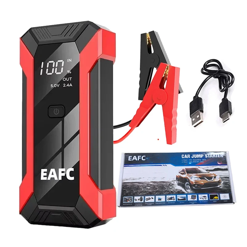 EAFC 12V Auto Starthilfe Power Bank Tragbare Auto Batterie Booster LadegerätStart Gerät Auto Notfall Start-up Beleuchtung