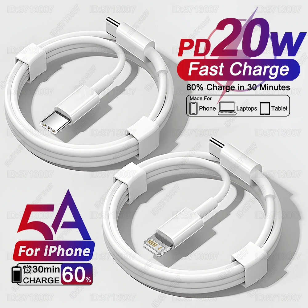 Cavo USB di ricarica rapida PD 20W per iPhone 15 11 12 13 14 16 Pro Max Cavo USB C per iPhone 16 15 14 8 Plus Linea di ricarica Data Wire