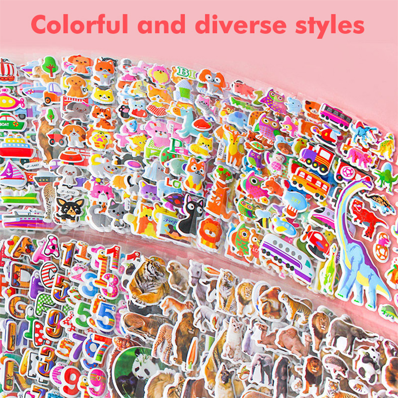 40 60 fogli diversi adesivi 3D per bambini adesivi gonfi per bambini ragazzi ragazze insegnanti ricompensa artigianale scrapbooking regalo giocattoli