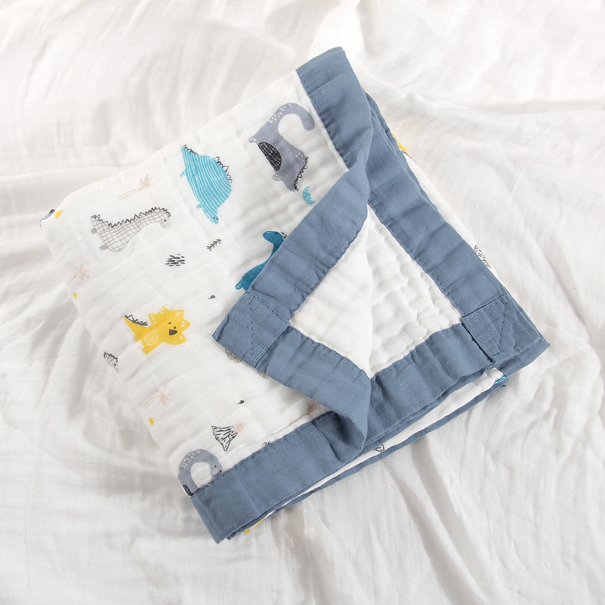 Babydecke aus Baumwolle, 6-lagig, Cartoon-Stil, reine Baumwolle, für Neugeborene, Jungen und Mädchen, Bettwäsche, Decke