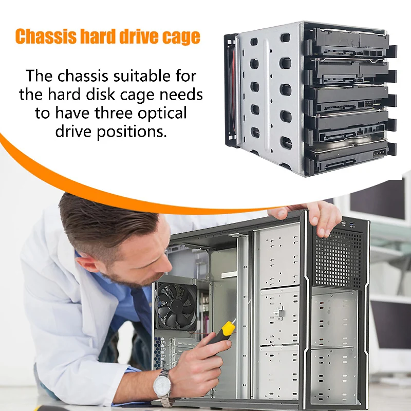 ZhenLoong 5.25 do 3.5 HDD Adapter Caddy Bracket SATA SAS Tray Hard Disk Rack Enclosure Chassis Optical Extension Hard Drive Cage