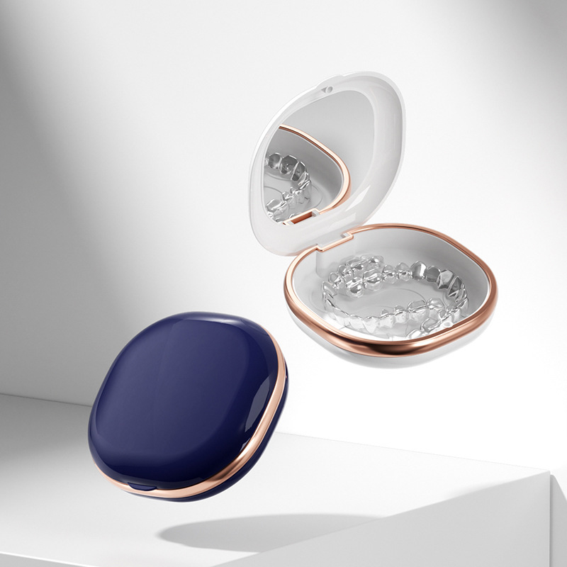 Fashion Braces Case with Mirror Dental Retainer Box Magnetic Aligner Mouth Guard Container For Teeth Travel False Denture Boxes
