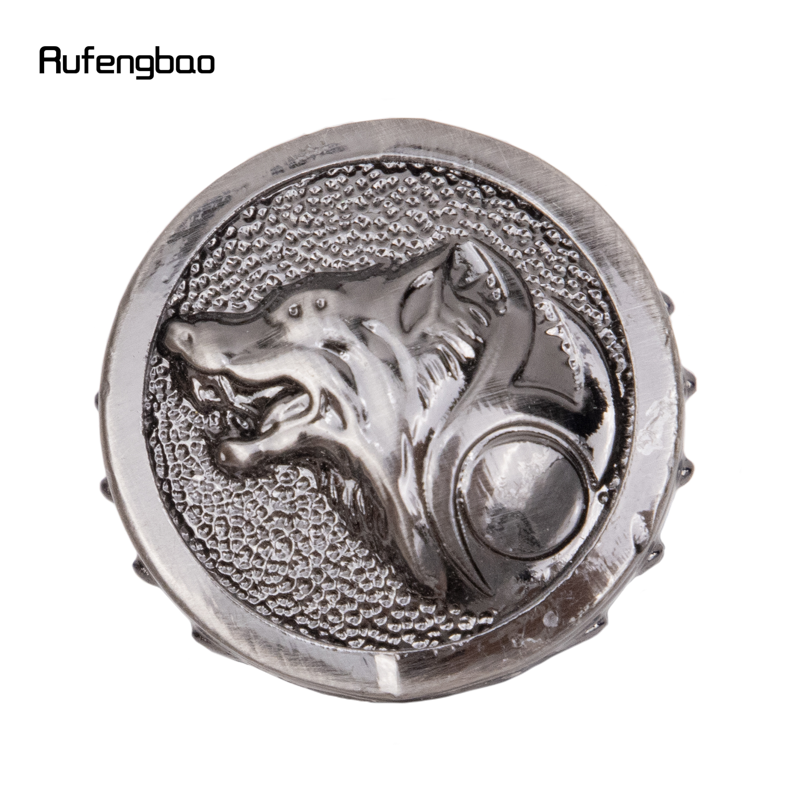 Silver Wolf Head ดอกไม้ Totem บรรเทาเดิน Cane แฟชั่นเดิน Stick สุภาพบุรุษ Crosier ลูกบิดเดิน Stick 93 ซม