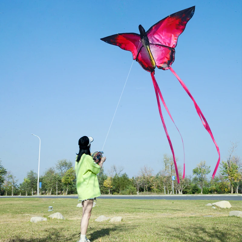YongJian ผีเสื้อที่สวยงาม Kites คริสตัลสีแดงผีเสื้อ Kites 100 M Kite String เด็กผู้ใหญ่ Kites โรงงานของเล่นกลางแจ้ง