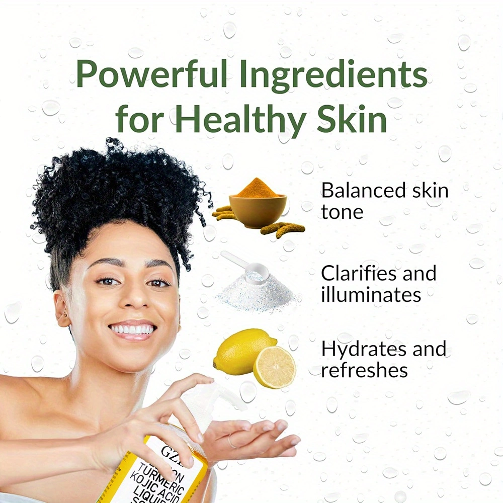 GZE Glow Lemon Kurkuma Kojisäure-Flüssigseife – Sanftes Peeling, aufhellender und nährender Hautreiniger mit Kurkuma