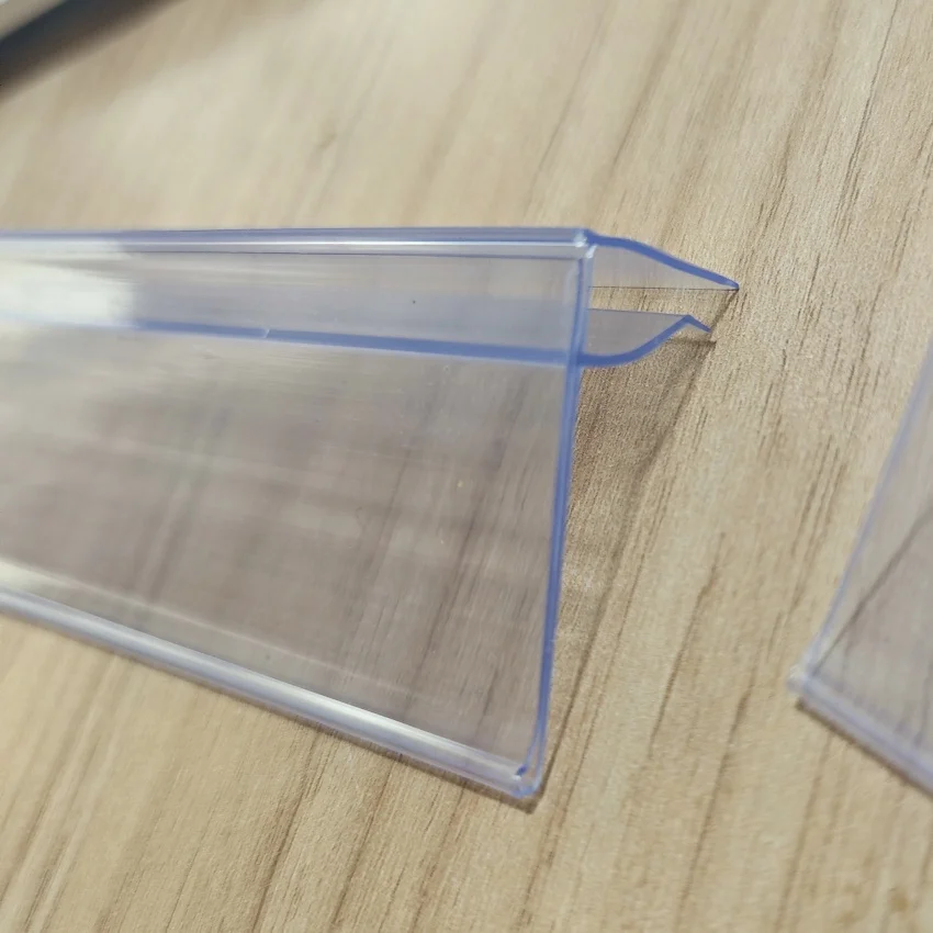 50pcs Short Plastic Label Display Clip Holder Price Tag Card List Data Strip for Supermarket Glass Board Shelf