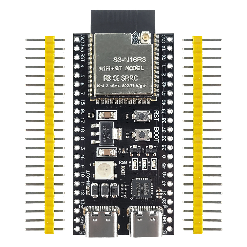 НОВАЯ макетная плата ESP32 S3 с модулем 2.4G Wi-Fi BT для AI IOT DIY ESP32-S3WROOM1 N16R8 MCU 44Pin Type-C 8M PSRAM