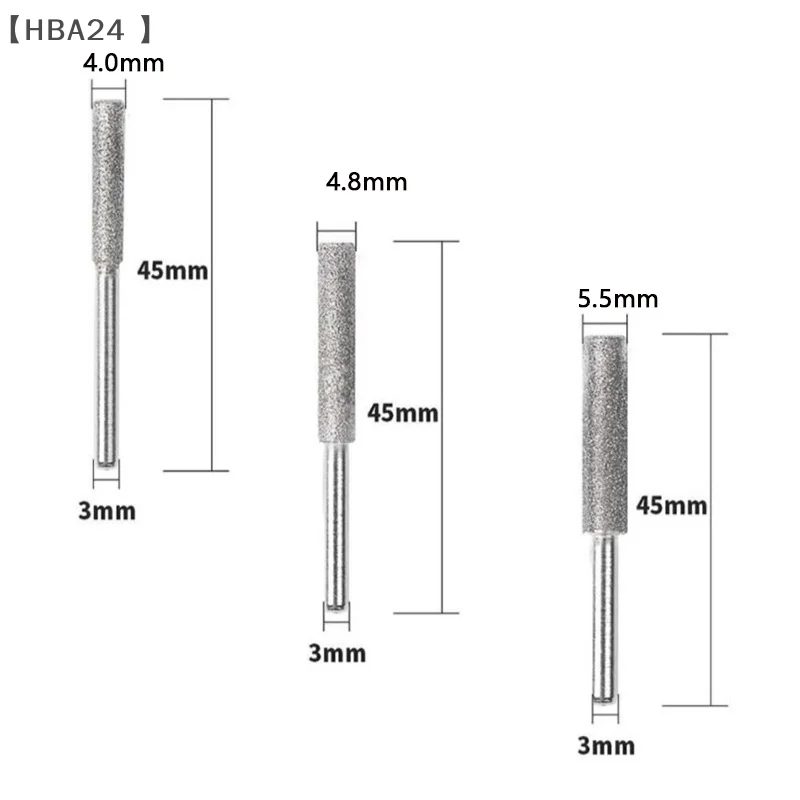 8 Buah Mata Gergaji Mesin Pengasah Berlian Berlapis Titanium Kikir Gergaji Listrik Kekerasan Tinggi 4/4.8/5.5Mm Batu Pengasah Gergaji Mesin