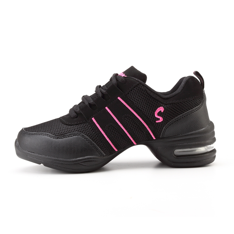 Meisjes Mode Moderne Dansschoenen Gebreide Mesh Jazz Schoenen Meisje Elastische Luchtkussen Sneakers voor Danstraining