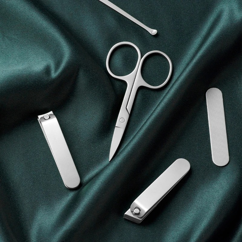 Xiaomi mijia cortador de unhas conjunto de cinco peças branco de alta qualidade de aço inoxidável absorção magnética simples conjunto de cinco peças portátil