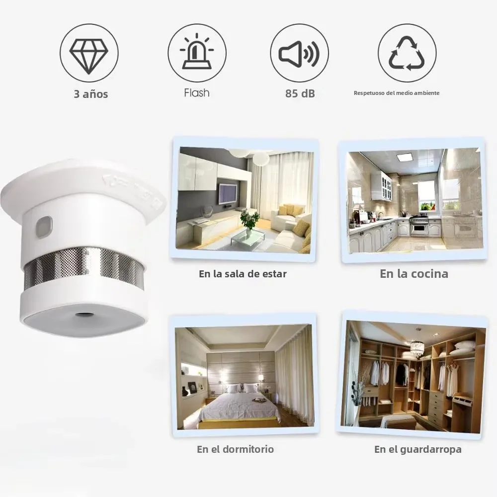 HEIMAN Zigbee Detector de humo Sistema de hogar inteligente 2,4 GHz Sensor de prevención de seguridad de alta sensibilidad