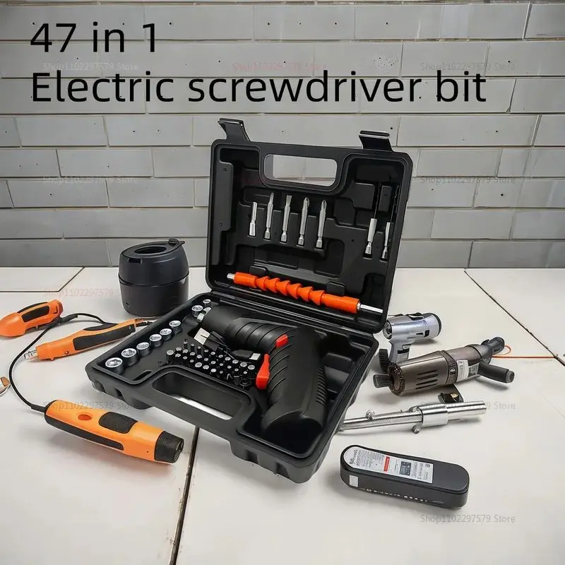 47pcs Rechargeable Electric Screwdriver Kit 3.6V Cordless Lithium Power Tool Set 1800mAh Battery Powered Portable Cordless