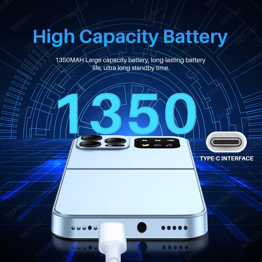 SERVO A50 PRO teléfono móvil plegable Auto FM Radio llamada grabación velocidad Dial voz mágica doble SIM GSM teléfono móvil desbloqueado 2,4 "tipo C