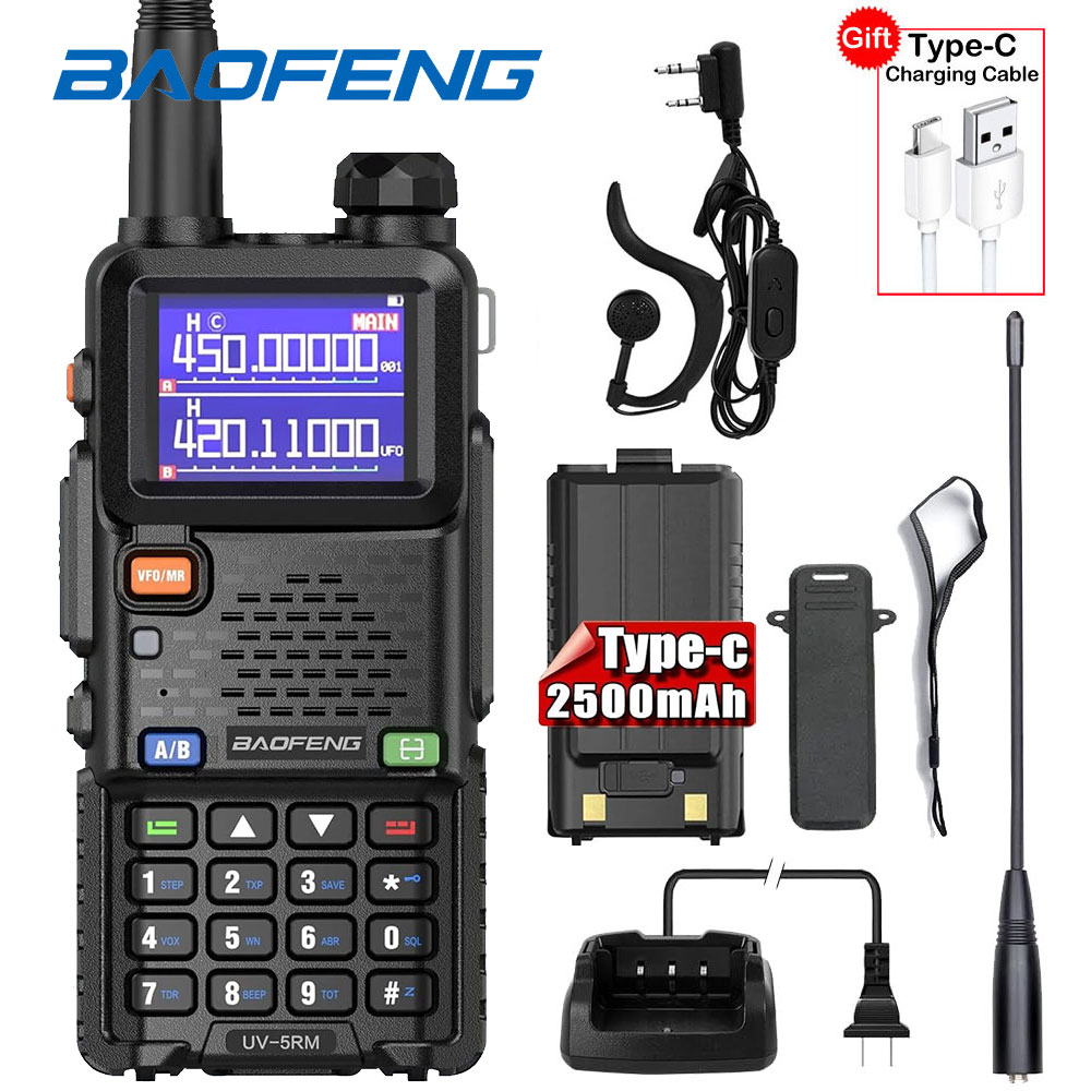 Baofeng UV-5RM talkie-walkie longue portée sans fil fréquence de copie Radio bidirectionnelle type-c chargeur amélioré UV 5R émetteur-récepteur pleine bande
