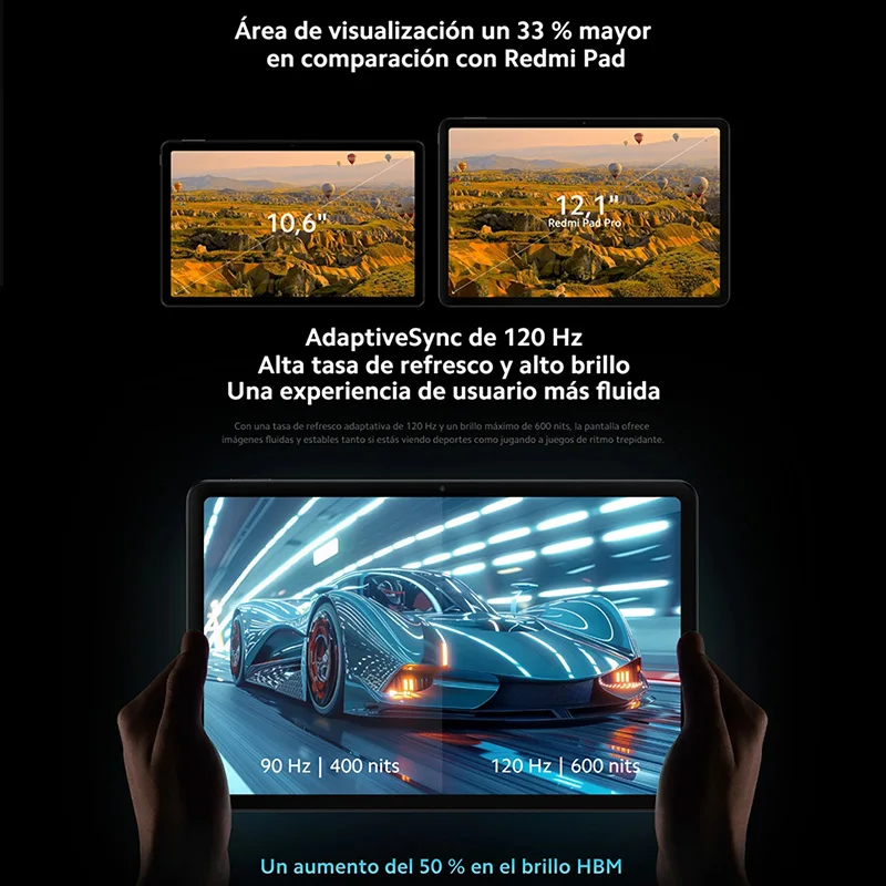 Xiaomi Redmi Pad Pro,Tablet,AdaptiveSync 120Hz,Câmera de 8 MP,10000 mAh,Carregamento de 33W,Dolby Vision