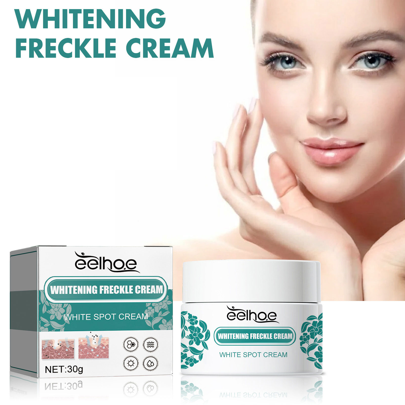 Eelhoe nicotinamida sardas creme hidratante rosto clareamento reparação cuidados com a pele removedor de melasma creme de remoção de pigmentação 30g