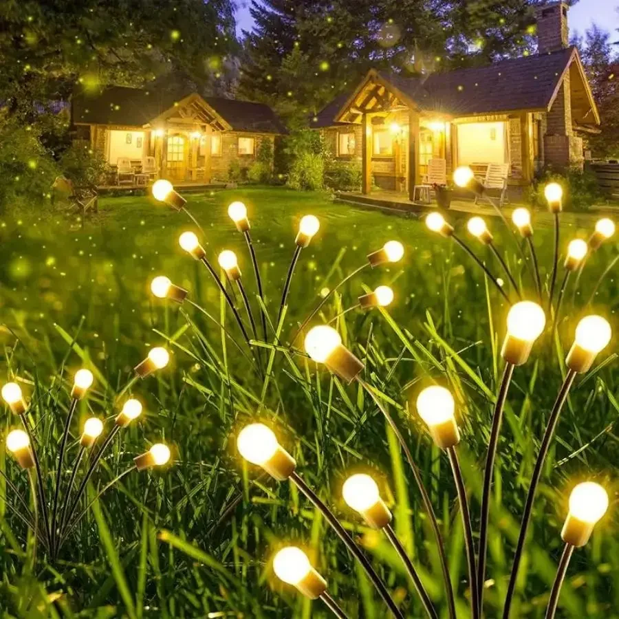 LED Solar Garden Lights Powered Firefly Lights Outdoor Waterproof Vibrant Garden Lights for Patio Pathway Christmas Decoration