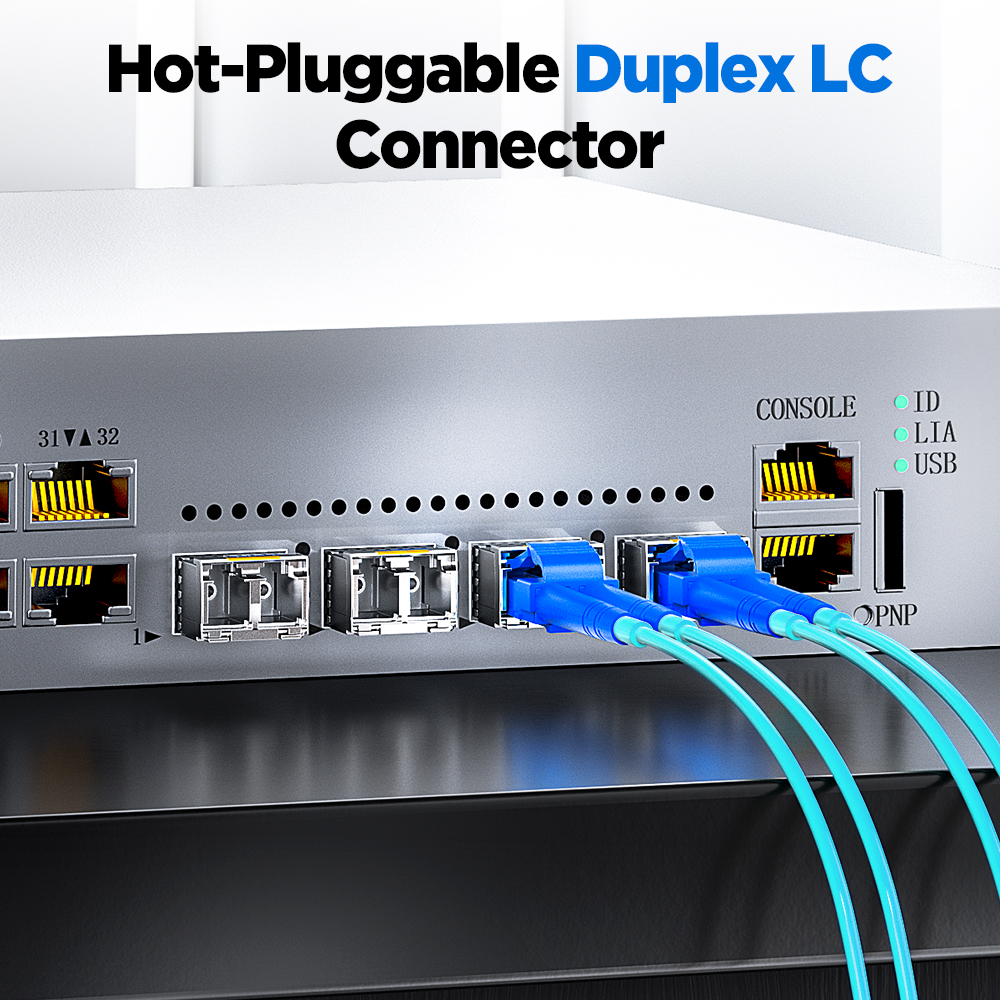 AMPCOM 10G LC SFP+ Transceiver-Modul Duplex Multi Mode, 10Gbase-SR Glasfaser DOM SFP 850 nm 300 Meter MMF für Cisco usw.