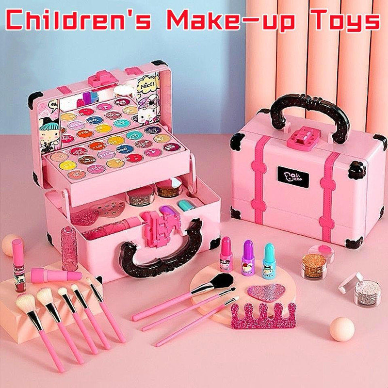 Make-up-Set für Mädchen, Rollenspiel, Make-up-Spielzeug-Set, ungiftiges Kosmetikspielzeug, Kinder lernen, Lernspielzeug für Prinzessin, Geburtstagsgeschenk