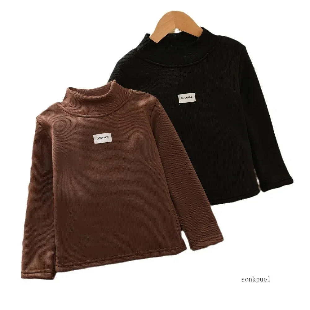 厚手の子供用ぬいぐるみTシャツ,暖かい底のベビー服,秋冬