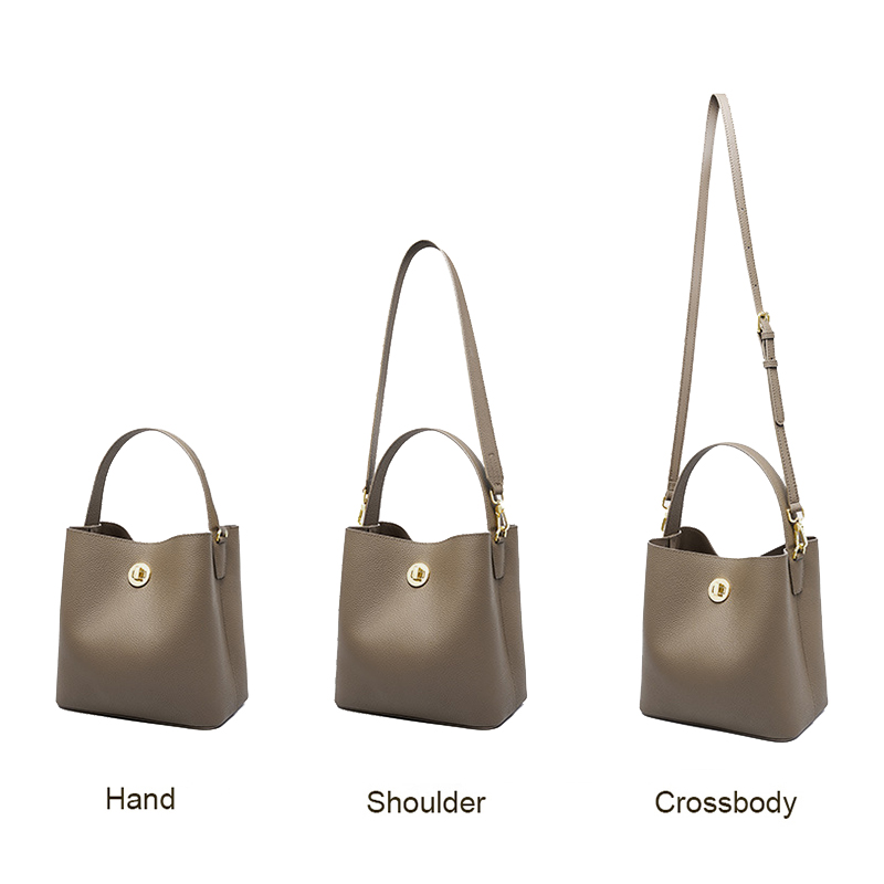 2024 New Women's Handbag Lady Messenger Commuting Genuine Leather Vegetable Basket Handheld Bag Female Solid Color Crossbody