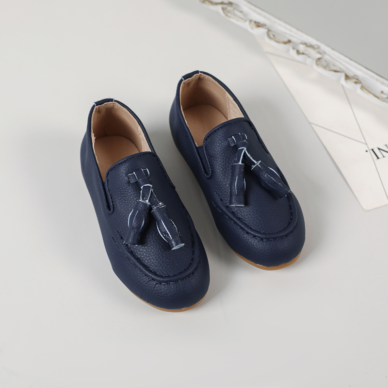 เช่นเด็กใหม่รองเท้าเด็กพู่รองเท้าเด็กทารกแฟชั่นแบรนด์ MOCCASIN เด็กวัยหัดเดินสีน้ําตาลรองเท้าไม่มีส้นทารกรองเท้าสาวนุ่ม Mary Jane